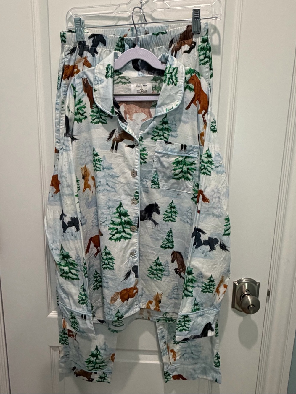Sank and Abel Women’s SKYDOG WILD & FREE 100% Organic Cotton Long Pajama Set XS